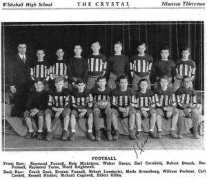1932 Whitehall High School Football team. Photo/Whitehall Yearbook The Crystal. 