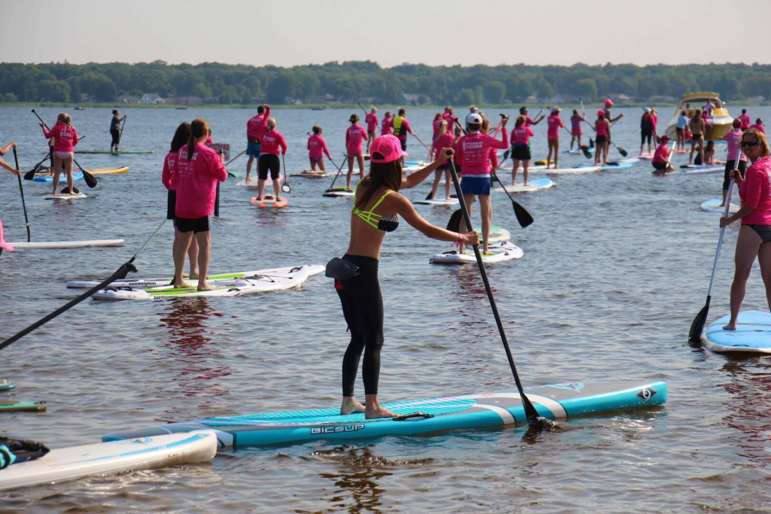 A big crowd turns out for the ‘StandUp for the Cure’ breast cancer awareness event on Muskegon Lake [VIDEO]