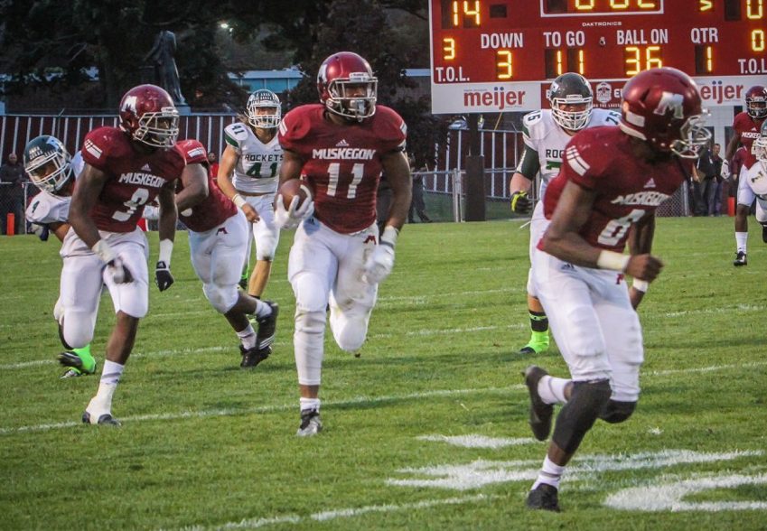 Jacorey Sullivan (11) heads for the end zone in a recent game.
