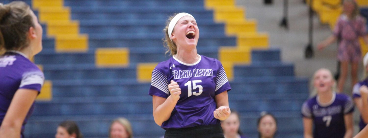 Grand Haven volleyball team overcomes sloppy third set, sweeps Caledonia in conference play