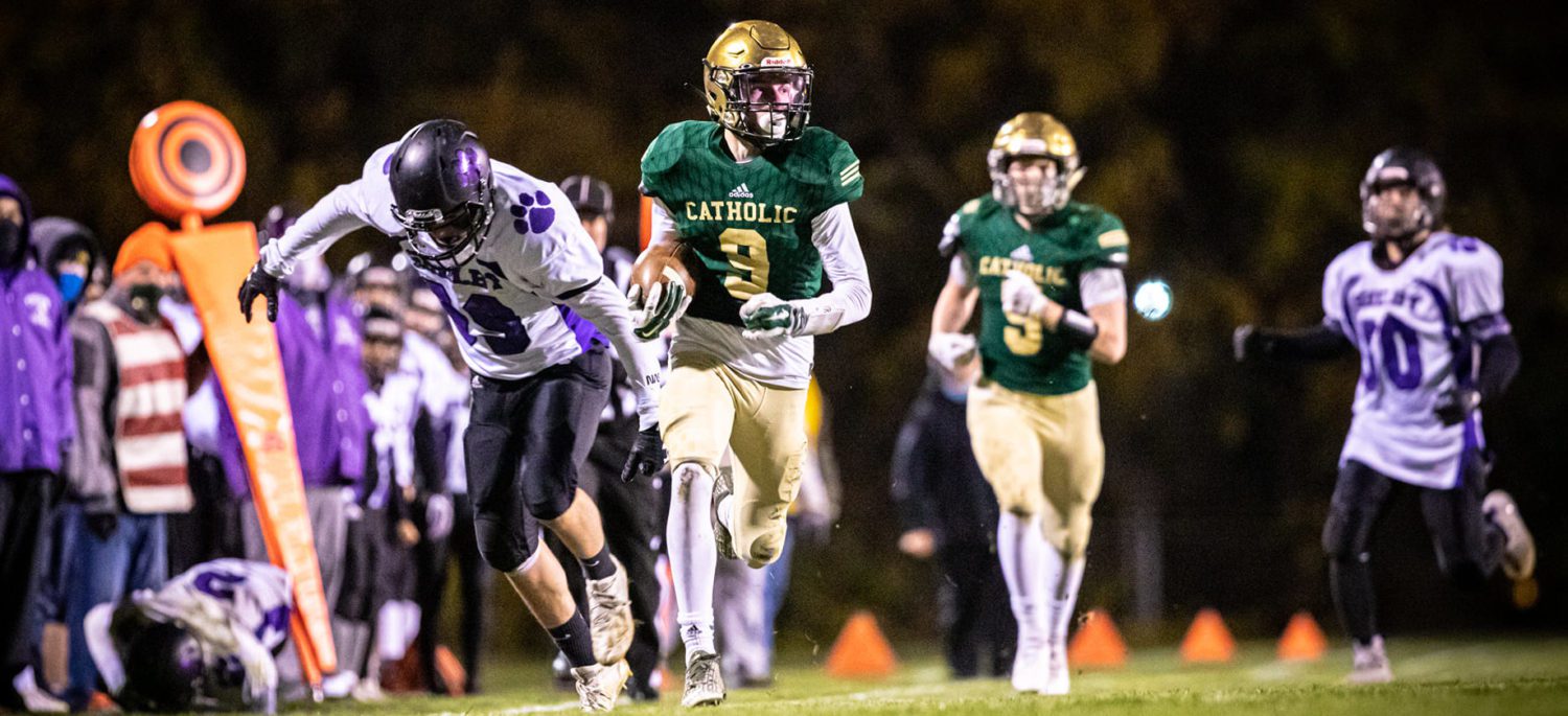 Muskegon Catholic begins playoff run with dominant 62-0 win over Shelby
