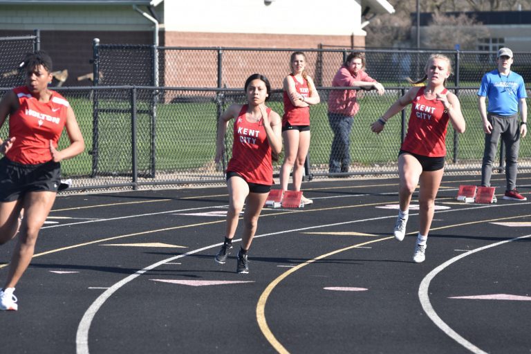 Kent City girls’ run away with track and field meet versus Holton on Wednesday afternoon