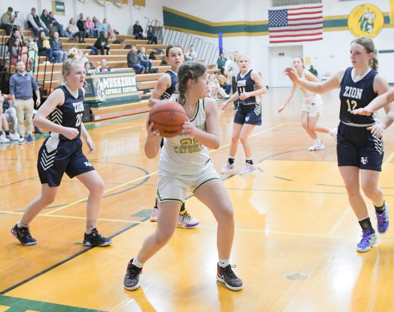 Muskegon Catholic comes up short against Zion Christian in girls hoops