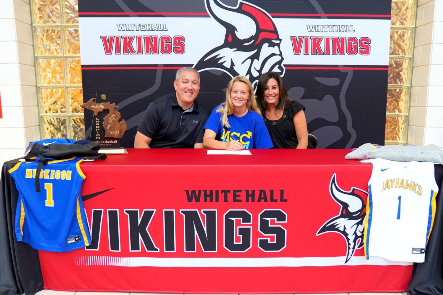 Whitehall’s Hailey Carnes signs on with Muskegon Community College for basketball