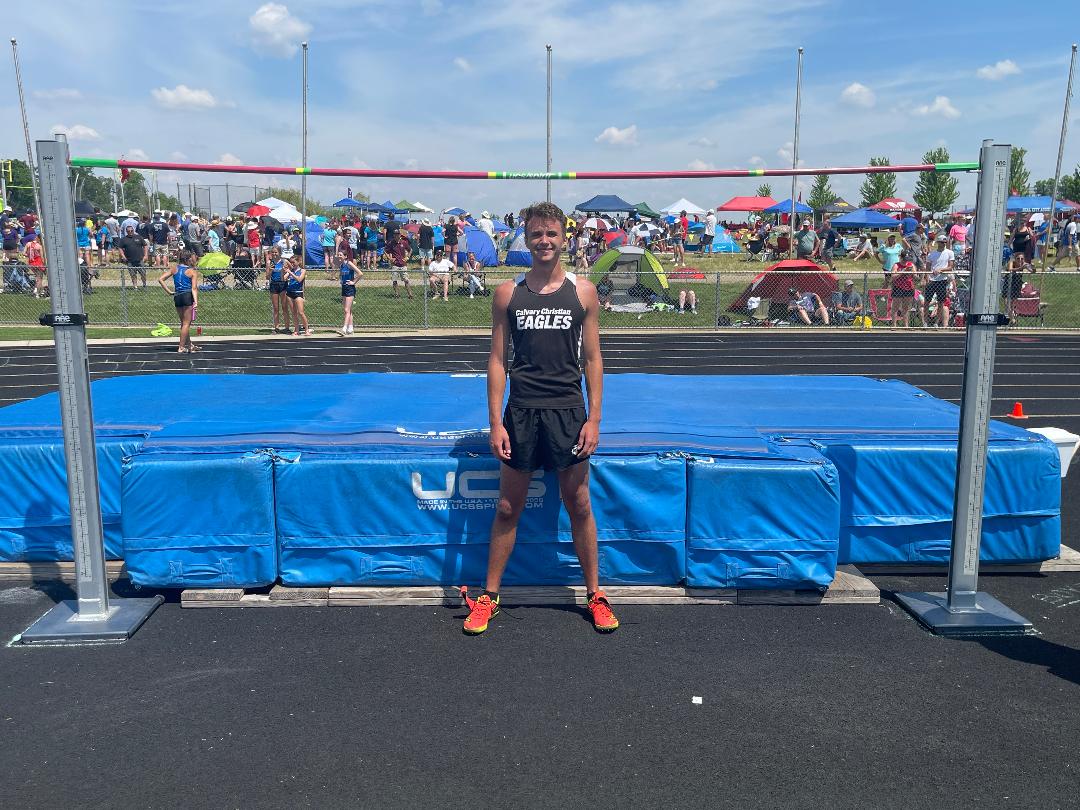 Bradley Richards wins first Fruitport Calvary Christian state title event in track and field history