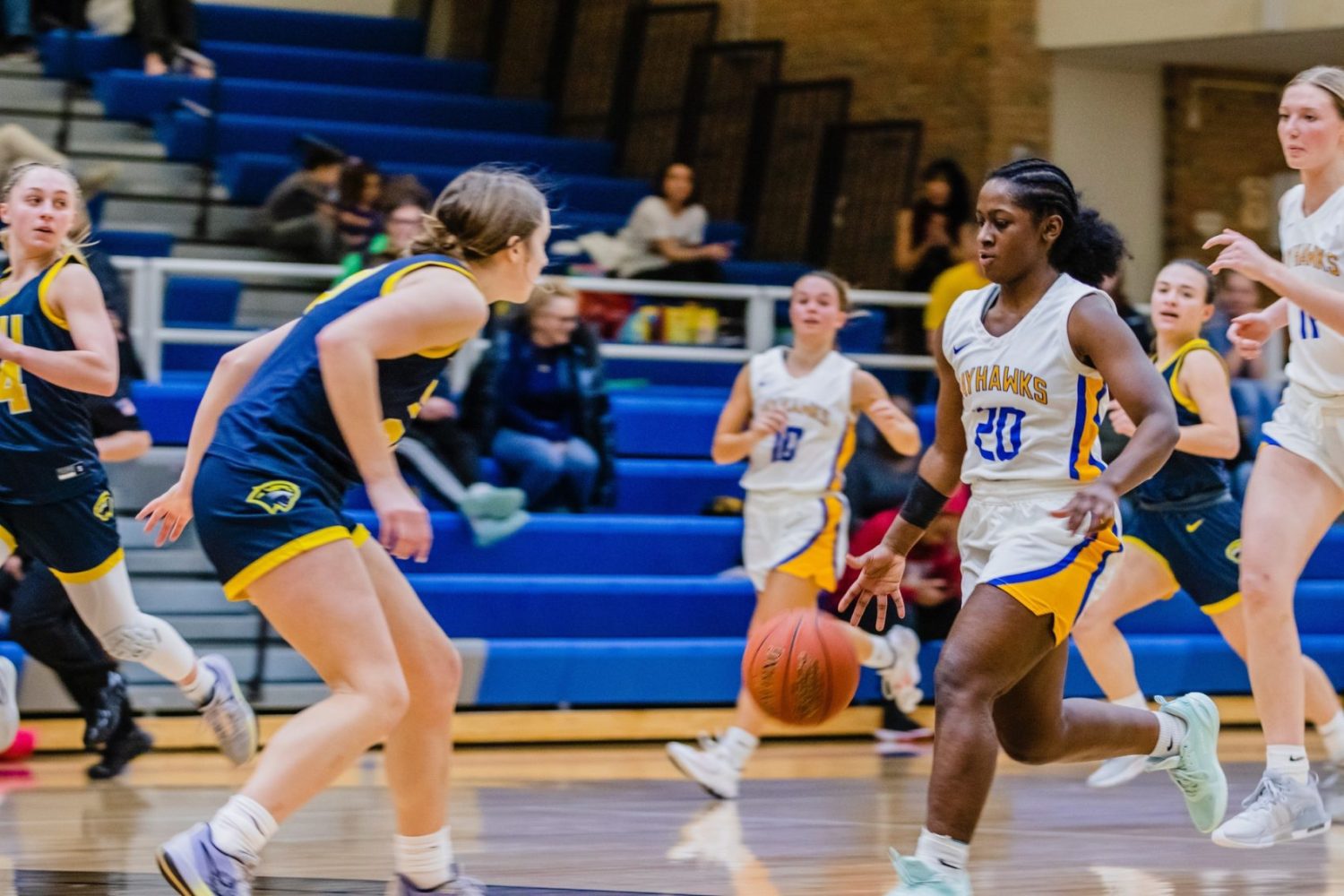 Lady Jayhawks open conference play with rout of Delta Community College